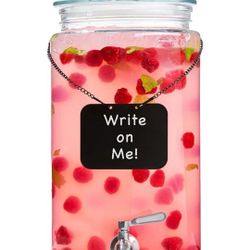 2 Gallon Glass Drink Dispenser with Spout for Parties - Tall Airtight Mason Style Beverage Serveware Stand with Metal Spigot for Kombucha, Water, Juic