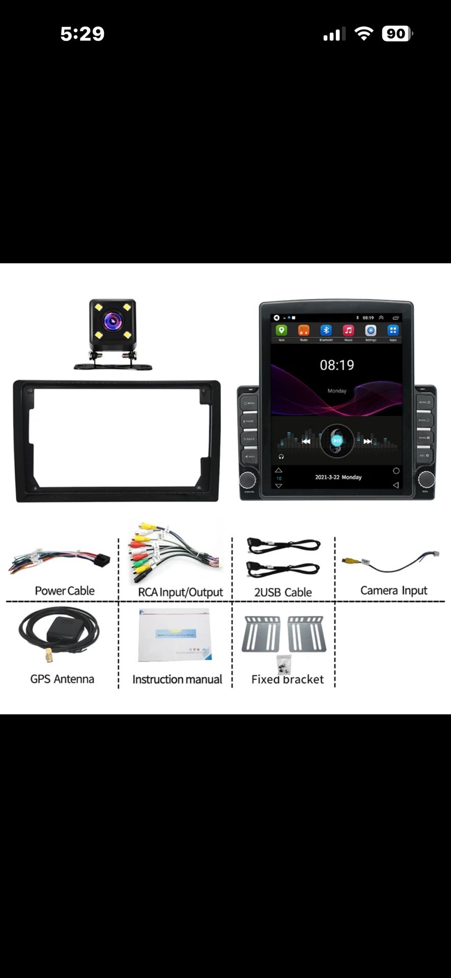 9.7 Screen Universal with Backup Camera, All Wires Included.