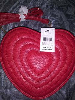 New Red Heart Purse