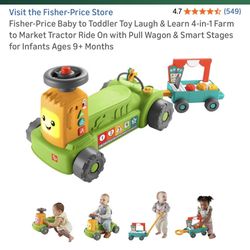 Fisher-Price Baby to Toddler Toy Laugh & Learn 4-in-1 Farm to Market Tractor
