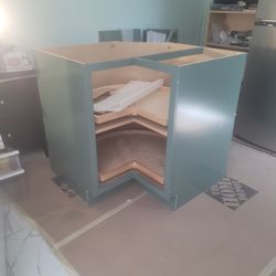 Solid Wood: Green :Lazy Suzy  Assembled 