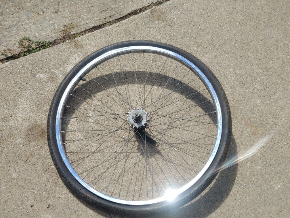 Vintage 26" S-7 Profile stamped Bicycle Bike rear Rim Chrome Solid Red Stripe