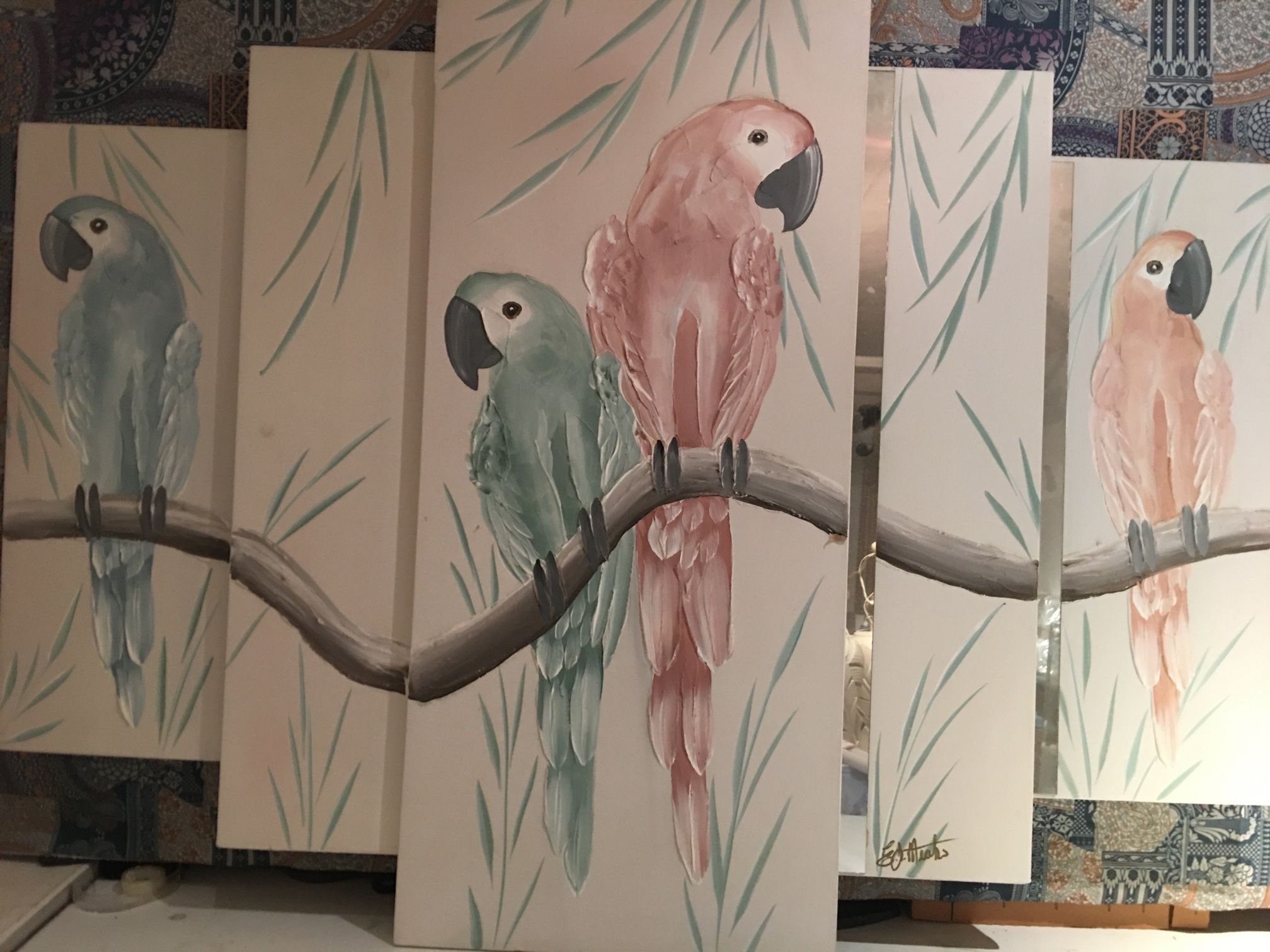 Beautiful Parrot Painting on Canvas