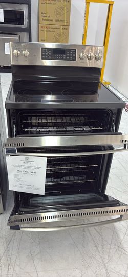 UP TO 50% OFF GE 30 in. Free-Standing Double Oven Electric Range with Air Fry Was$1699