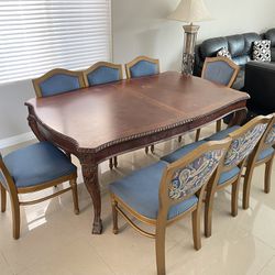 Cherry Dining Table Set With Chairs