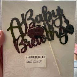 Baby Is Brewing Cake Topper