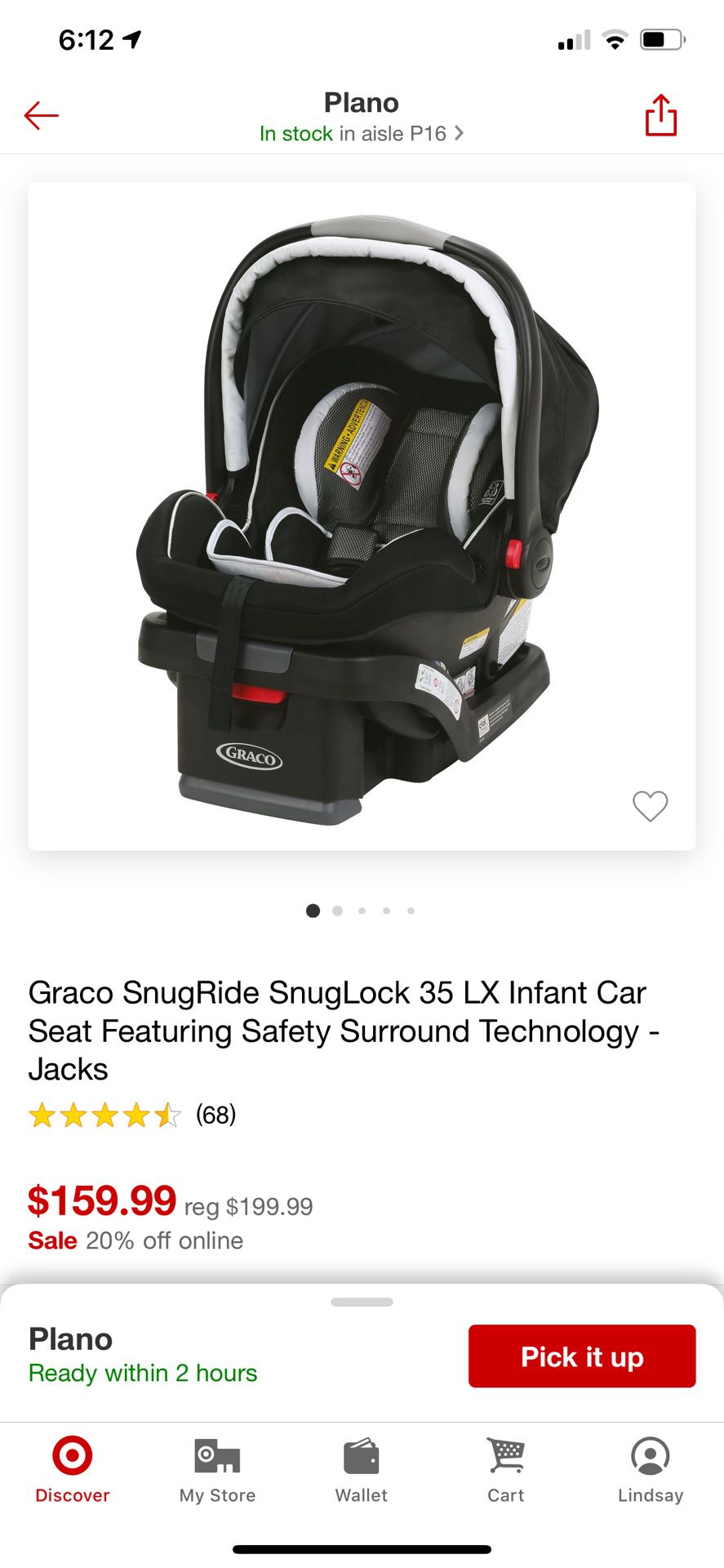 Gracie snuglock 35LX infant car seat