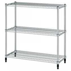 Heavy Duty Chrome 3-Tier Steel Wire Storage Shelving Unit 36” W x 37” H x 14” D