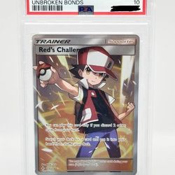 2019 POKEMON SUN & MOON UNBROKEN BONDS 213 FULL ART/RED'S CHALLENGE PSA 10