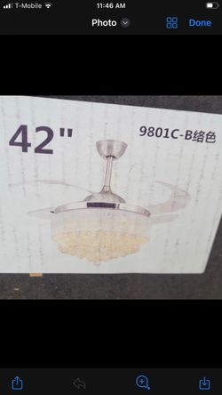 42" Crystal Ceiling Fan with Light