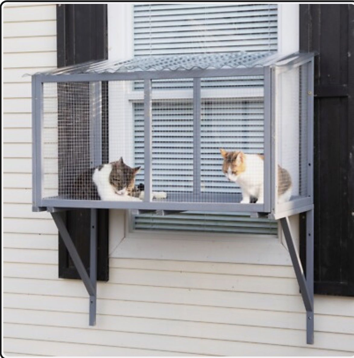 Window Catio, Catio Outdoor Cat Enclosure Window Box, Wooden Cat Window Perch