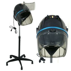 ZENSTYLE 1300W Floor Hair Dryer Rolling Salon Standing Bonnet Black