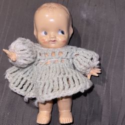 Irwin Kewpie Doll Celluloid With Crochet Dress