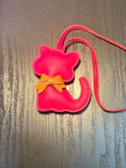 Pink kitty cat purse charm