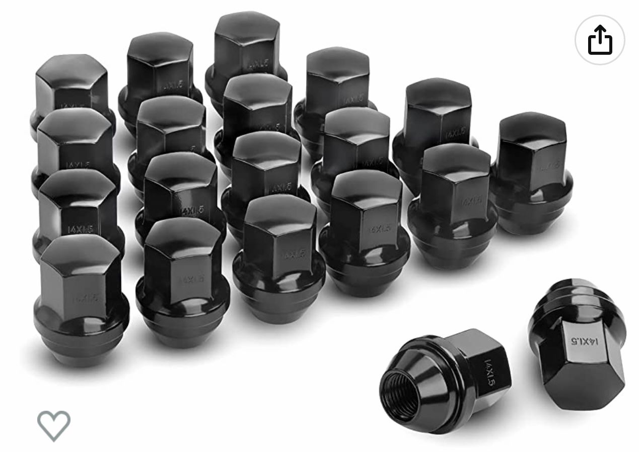Dynofit M15 x 1.5 OEM black Lug nuts (Grand Cherokee WK2)