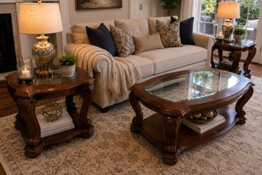 Designer Style Coffee Table Set – Solid Wood