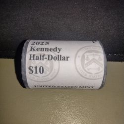 1 Mint Roll 2025 P Kennedy Half Dollars