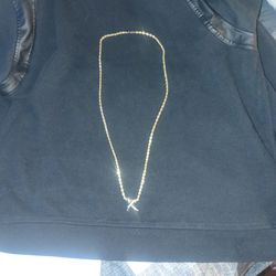 30 3/4 inch 5mm 14k hollow gold rope chain and pendant 