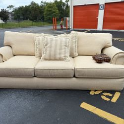 Cream Couch And Pillow Set