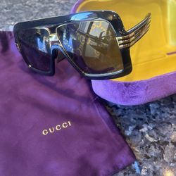 Grey/Gold Decor Square Unisex Sunglasses Item No. GG0900S 001 60