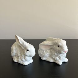 Dept 56 White Bunny Albino Rabbit Pink Eyes Bisque Vintage