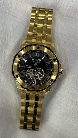Bulova Marine Star Automatic Gold Tone Men’s Watch – 21 Jewels