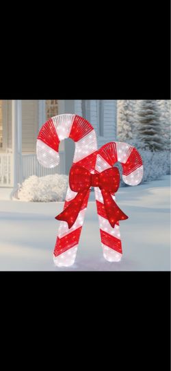 72" Candy Canes with LED Twinkle Lights
