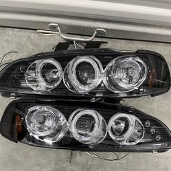 92-95 Honda Civic Projector Dual Halo Rings Headlights