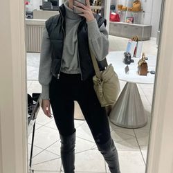 Zara Leather Puffer Vest