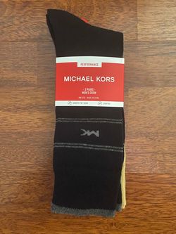 New Authentic Michael Kors Men’s Performance 3 Pairs Crew Socks Size 7-12