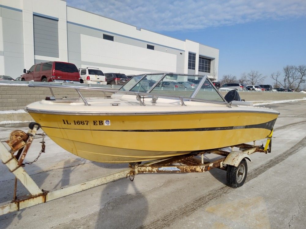 1975 Caravelle 18' Boat And Trailer 115 Hp Mercury Outboard Motor 