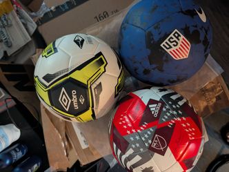 3 X Size 4 (8U - 12U) Soccer Balls - Nike, Umbro, Adidas