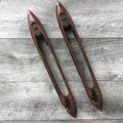 Lot of 2 Vintage Wood Draper Trumold Weaving Boat Shuttle Loom 16”