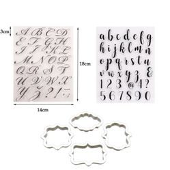 Cake Decorating Tools,  Alphabet  Silicone Mold Letters, Tool Embosser