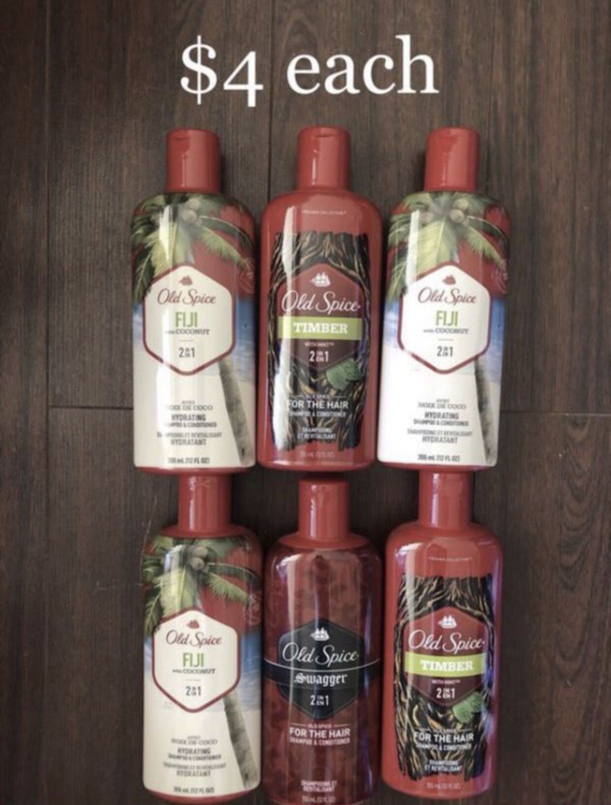 Old Spice 2 in 1 Shampoo & Conditioner $4 each