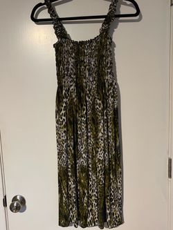 Leopard Print Smocked Sundress