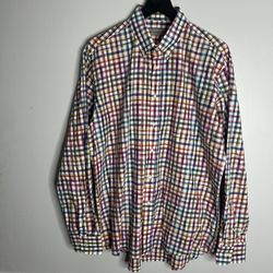 Etro Milano Long Sleeve Button Down Shirt Mens Size 43 Multicolor