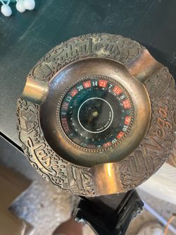 Copper Fabulous Las Vegas Ash Tray with functional roulette wheel
