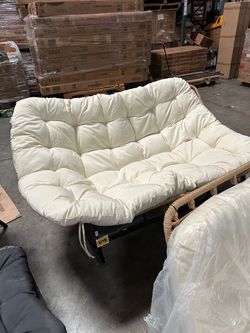New 2-Person Outdoor Patio Double Rocking Papasan Egg ChairEgg Loveseat 620 lbs capacity