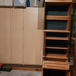 Audio Storage Oak  Cabinets