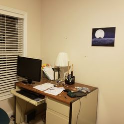 Office Desk - Walnut Look Top 