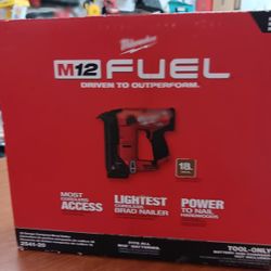 Milwaukee new 18ga Brad Nailer 12M Fuel 