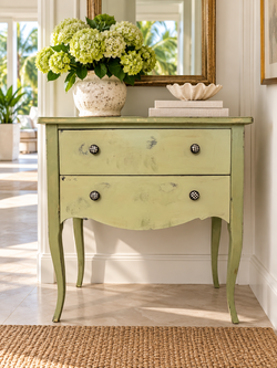 Two-Tone Sage Green Dresser – Slightly