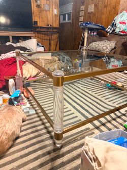 Glass coffee table large