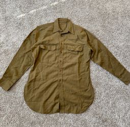 WWII US Army M1937 Wool Flannel Shirt Thomson Co 1941 Size 16x34