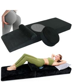 Kamellia BBL Bed After Surgery For Sleeping - High Density Foam Mattress With Hole & Brazilian Butt Lift Recovery Pillow With Removable Cover - 67.1x2