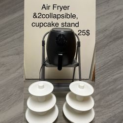 Good Condition, Air Fryer, And Two Collapsible Cupcake Stands * pick up downtown LA Little Tokyo