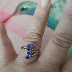 AMETHYST ( 925).  SIZE 91/2 TO 10,         PICK ⛏️ UP ONLY