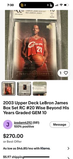 LeBron rookie on Card signature