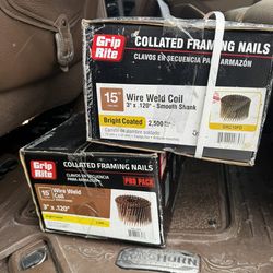 2 Boxes of Grip Rite Collated Framing Nails 15 Gauge